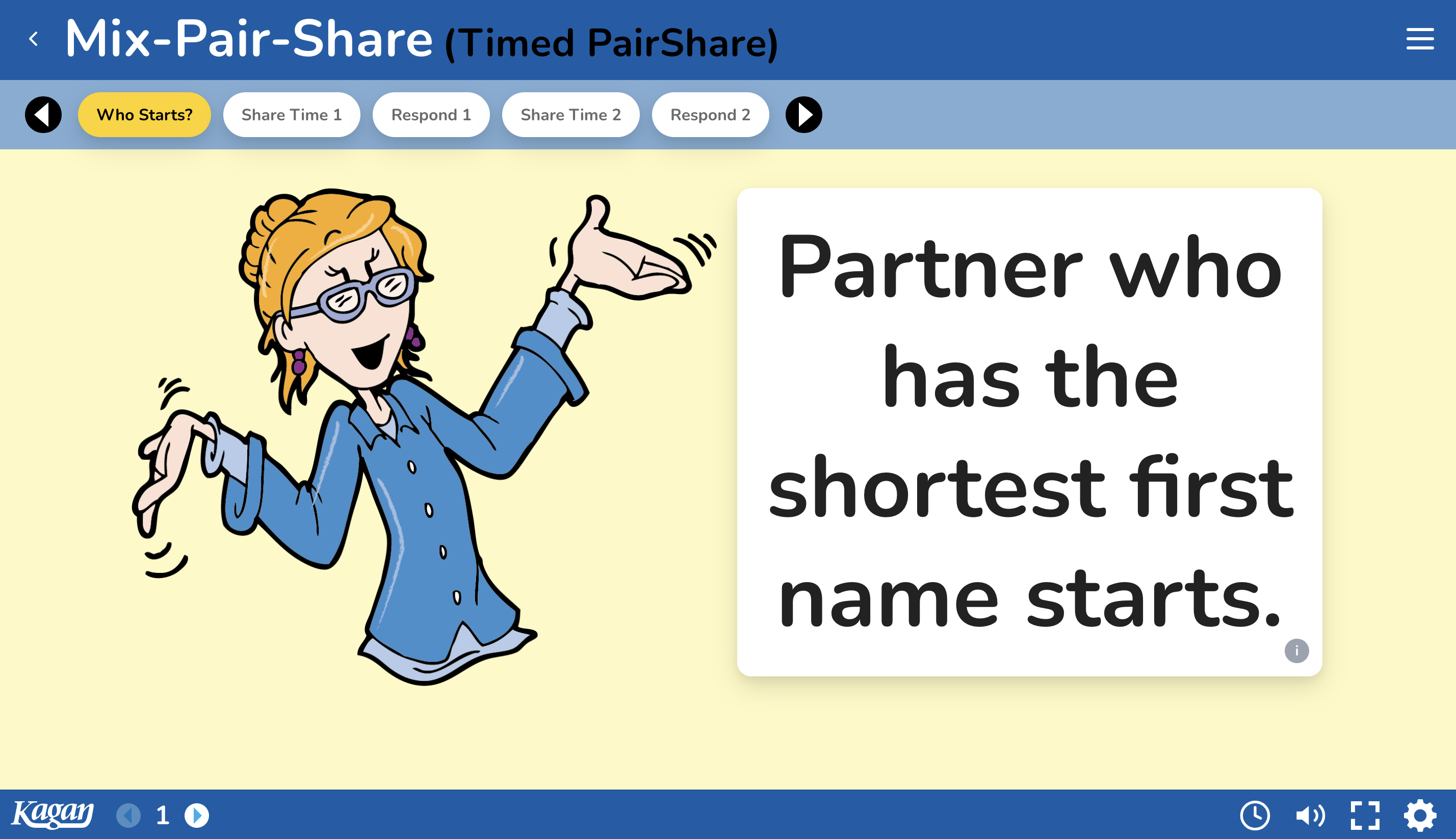 Mix-Pair-Share Timed PairShare prompt asking who starts