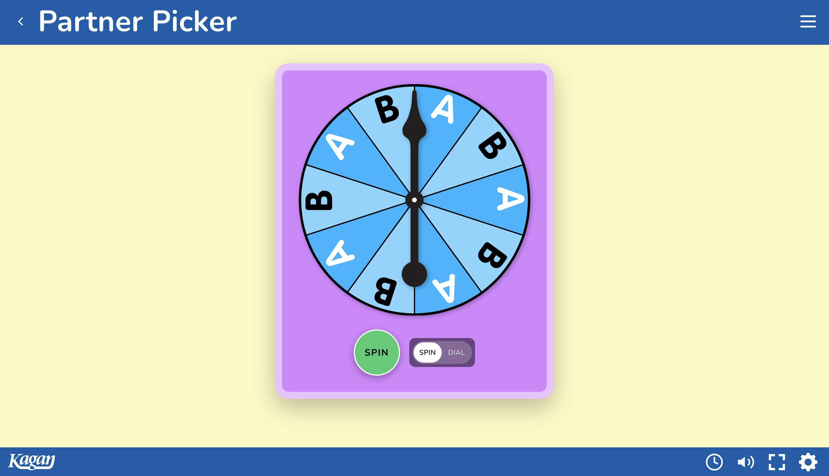 SelectorTools Partner Picker spinner choosing Partner A or B